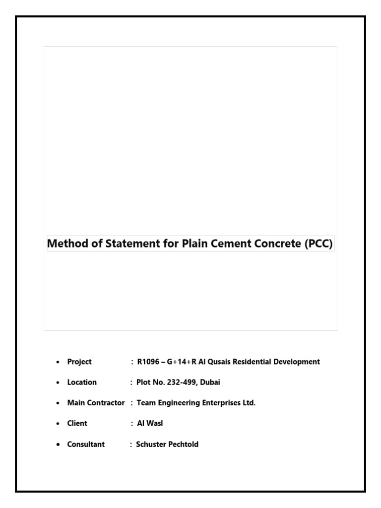 PCC Method Statement for Construction | PDF | Concrete | Personal ...