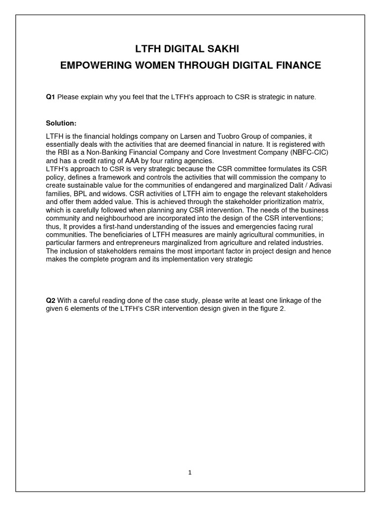 Empowering Women via Digital Finance | PDF | Corporate Social ...