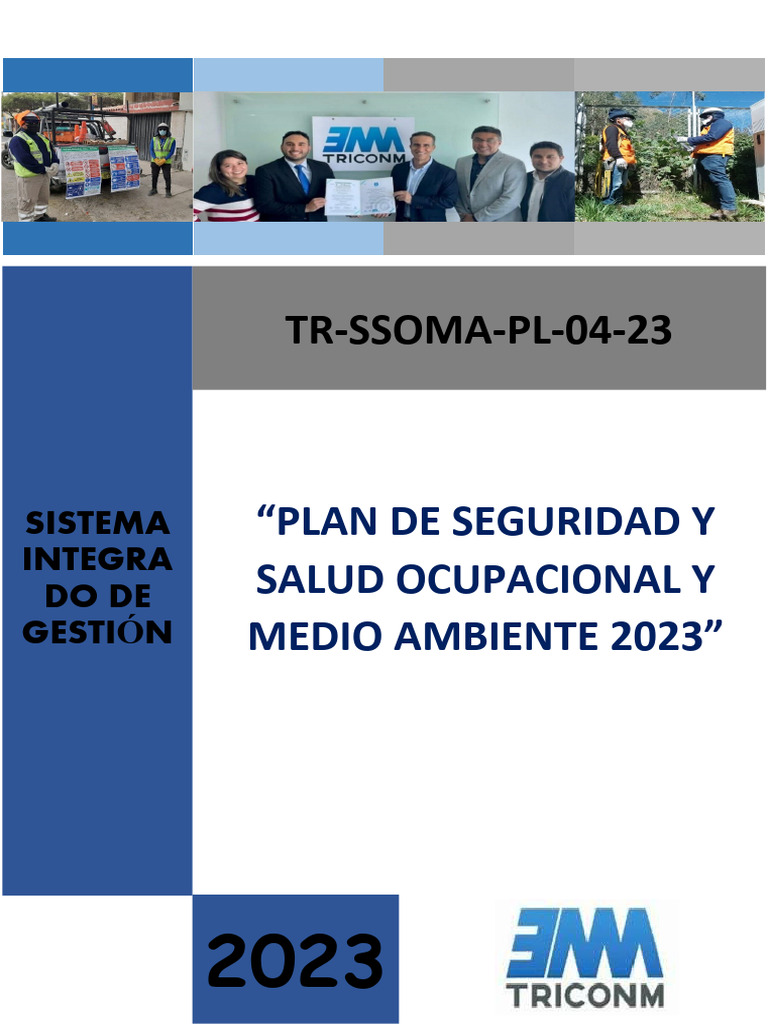 Plan Seguridad y Salud Ocupacional 2023 | PDF | La seguridad ...