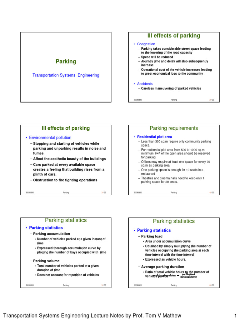 Parking Systems in Transportation Engineering | PDF | Parking | Statistics