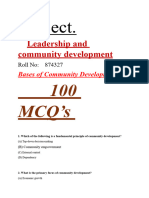 Subject.: Leadership and Community Development