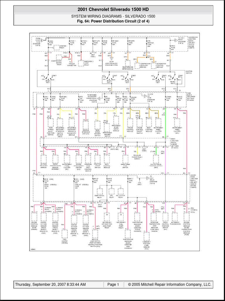 2001 Silverado 1500 Wiring Diagrams PDF