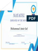 NAYATel Certificate (Best Employee of The Month)