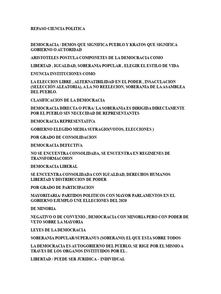 Fundamentos de la Democracia y sus Tipos | PDF