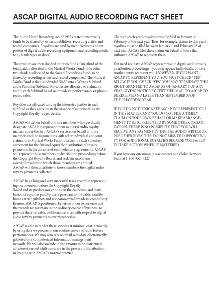 Ascap Payment Schedule 2025 Usa