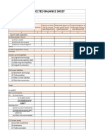 Projected Balance Sheet Format