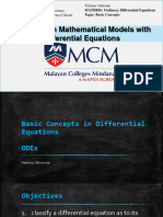 1.4 Common Mathematical Models With Differential Equations