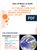 Distribution of Water On Earth