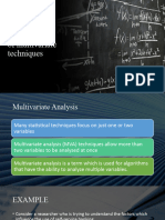 Classification of Multivariate Techniques
