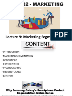 Lecture 9 - Marketing Segmentation