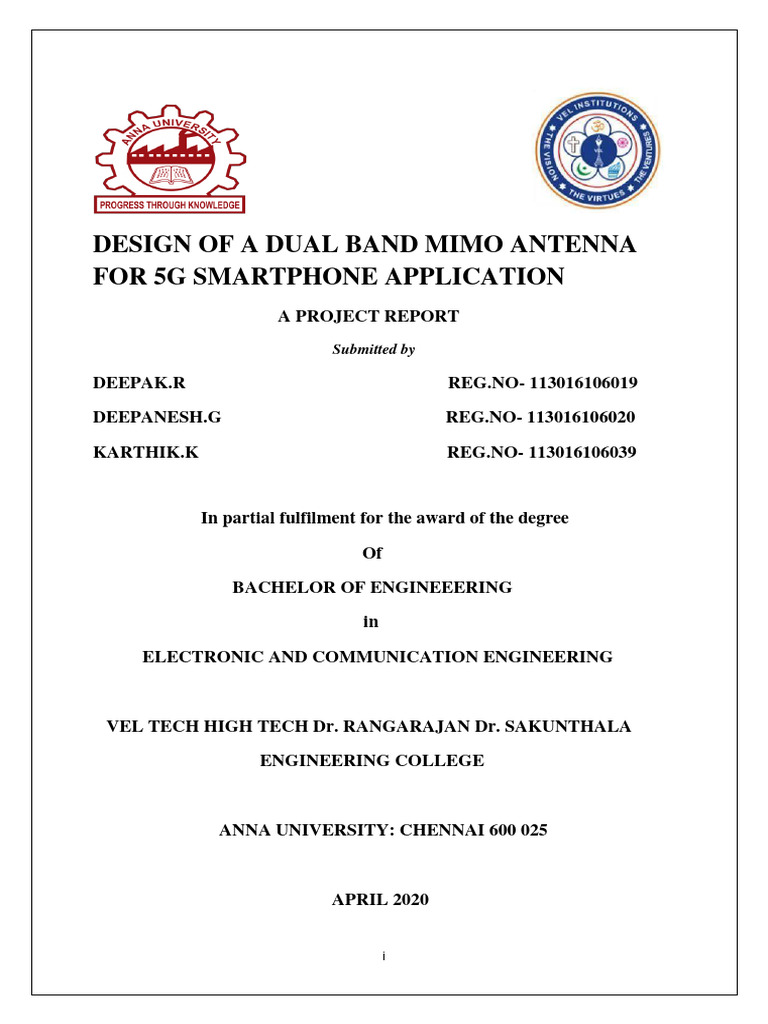 Dual Band MIMO Antenna for 5G Smartphones | PDF | Antenna (Radio ...