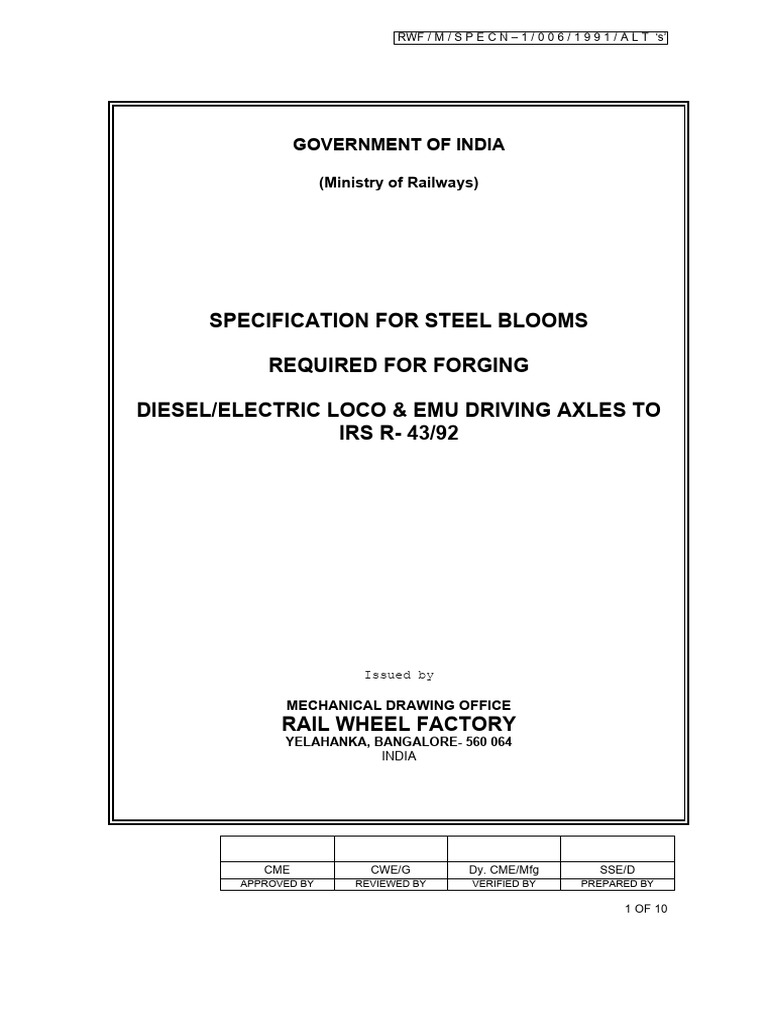 006-Blooms R43 - Alt S | PDF | Steel | Rail Transport
