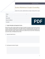 Case Conceptualization Worksheet Couples Counseling