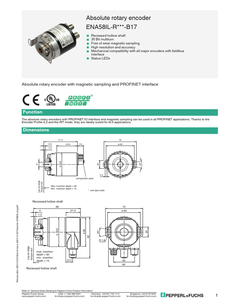 High-Precision PROFINET Rotary Encoder | PDF | Tools | Geometric ...