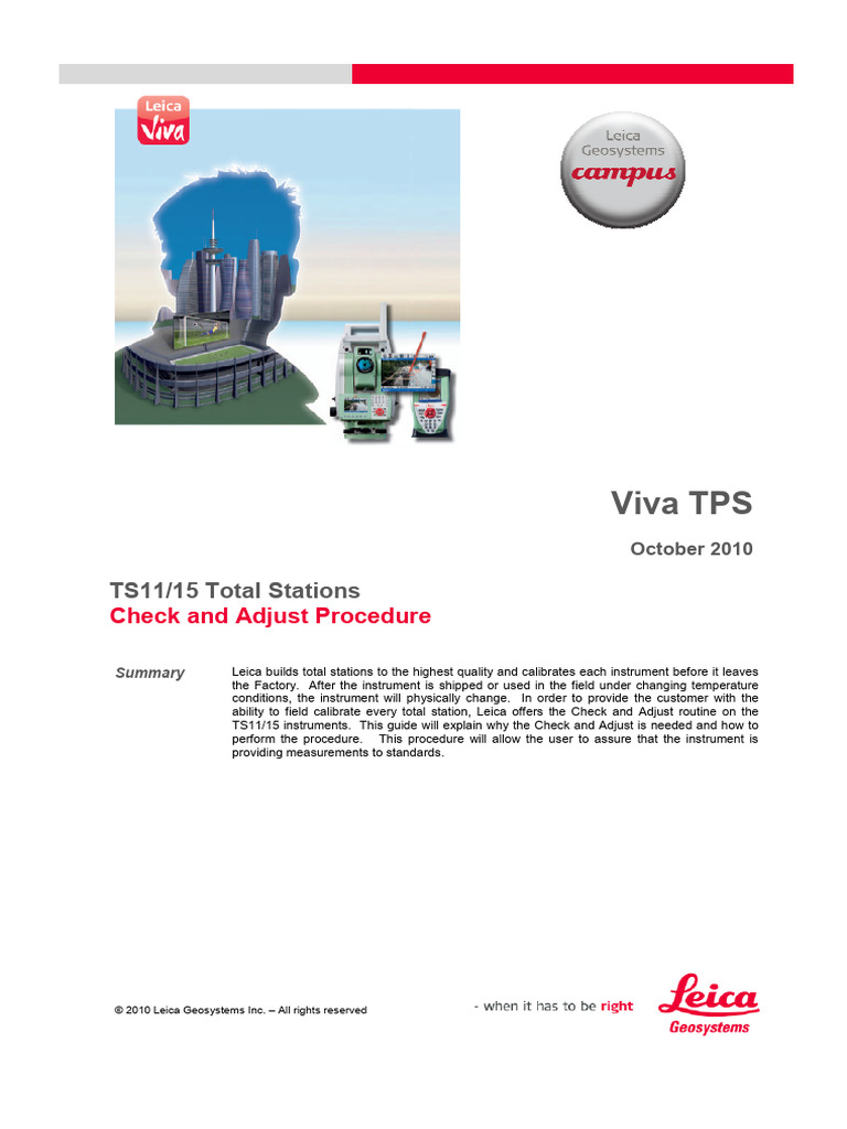 TS11/15 Total Station Calibration Guide | PDF | Calibration | Measurement