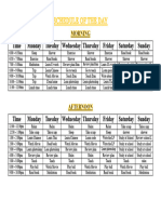 Schedule of The Day