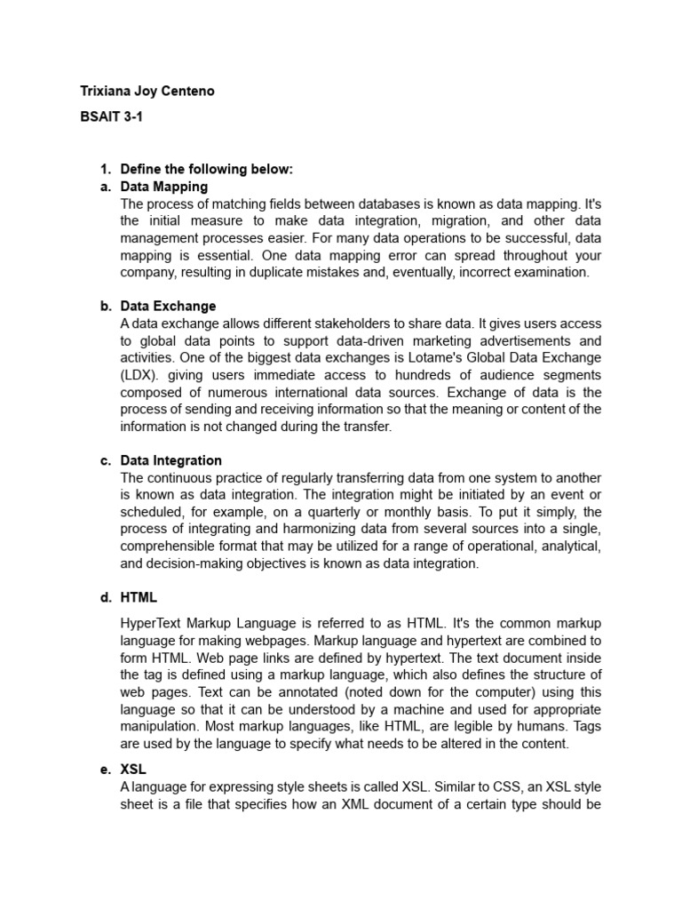 Data Management Essentials | PDF | Xslt | Xml