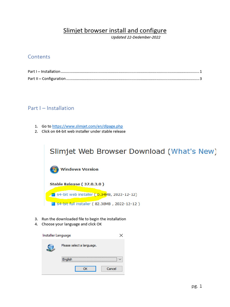Slimjet Browser Installation Guide | PDF | Proxy Server | World Wide Web