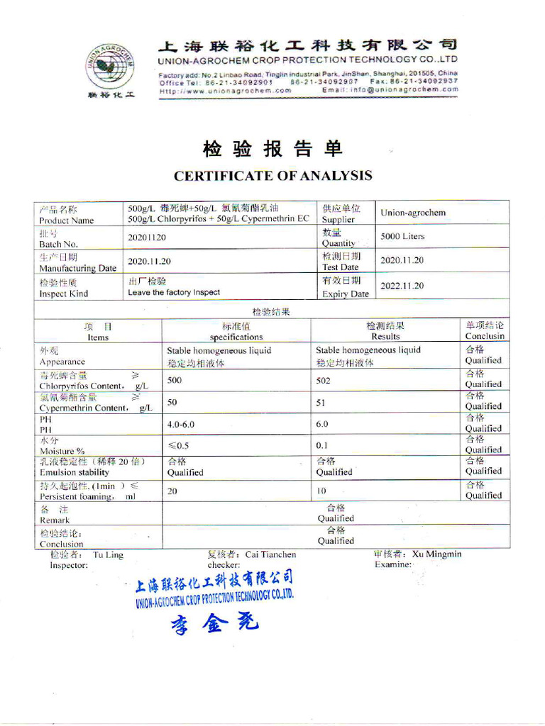 Coa Dan MSDS Innotan 550 Ec | PDF
