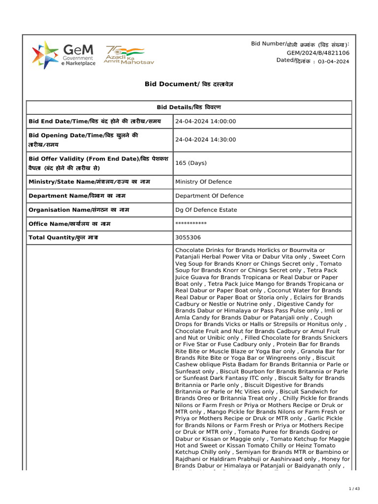 Bid Document/: Bid Details/ Bid End Date/Time/ Bid Opening Date/Time ...