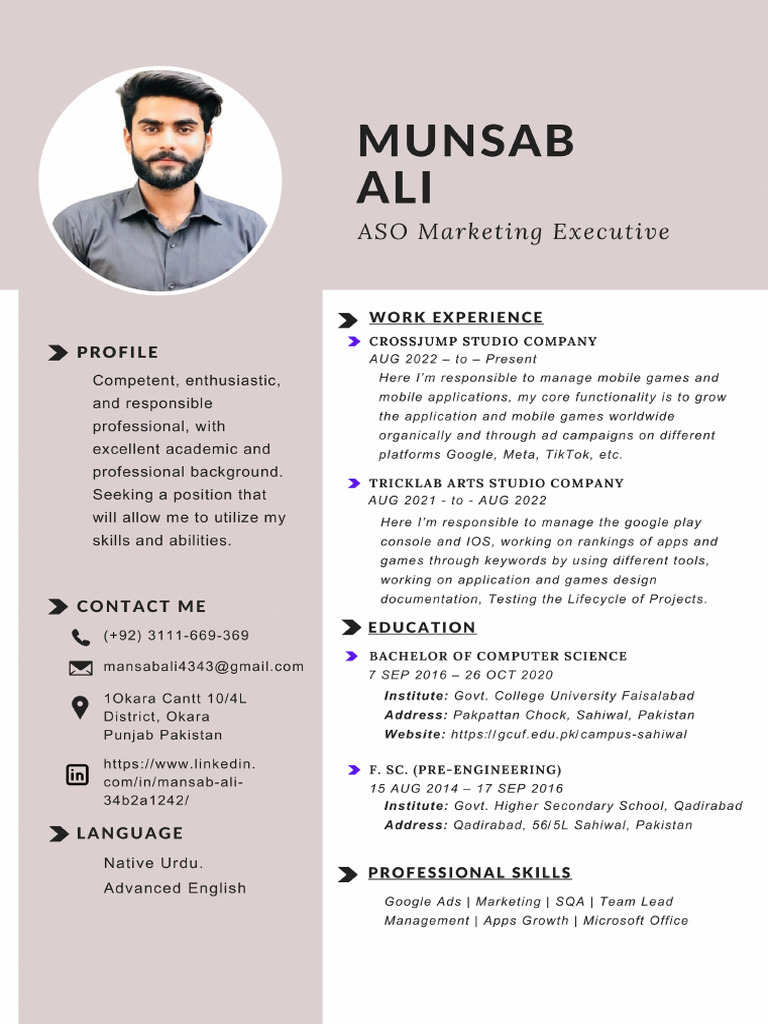 Munsab Ali (CV) | PDF