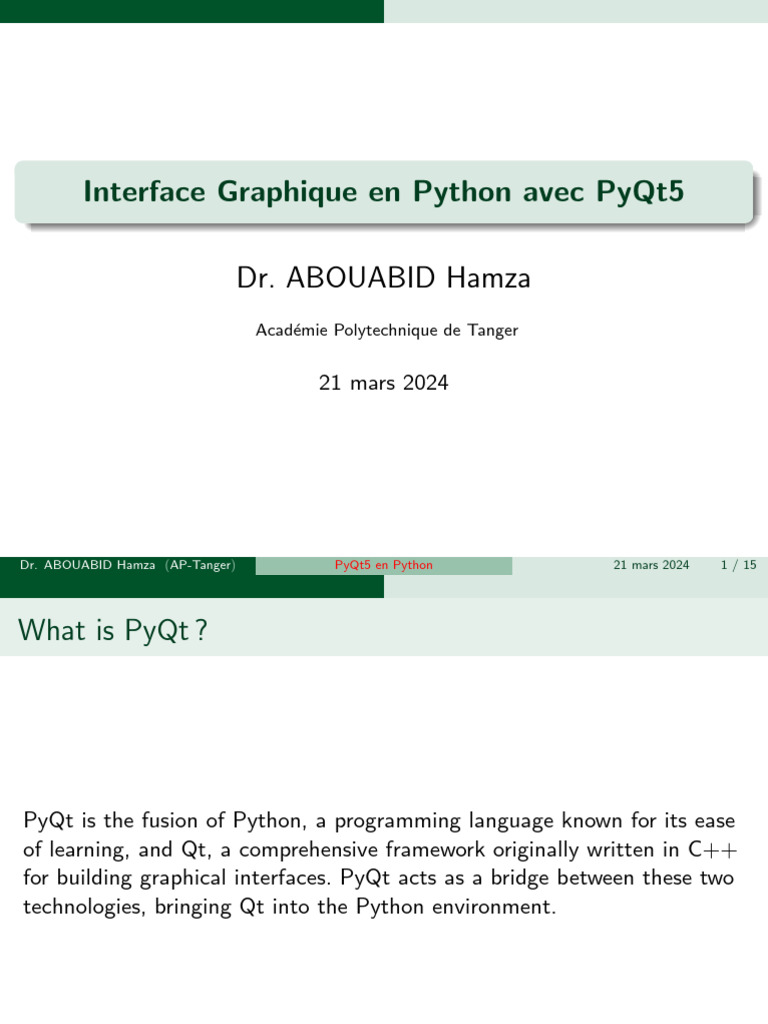 Interface Graphique avec PyQt5 | PDF | Distribution Linux | Python ...
