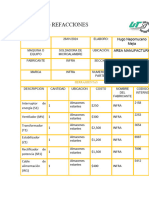 Inventario de Herramientas y Refacciones