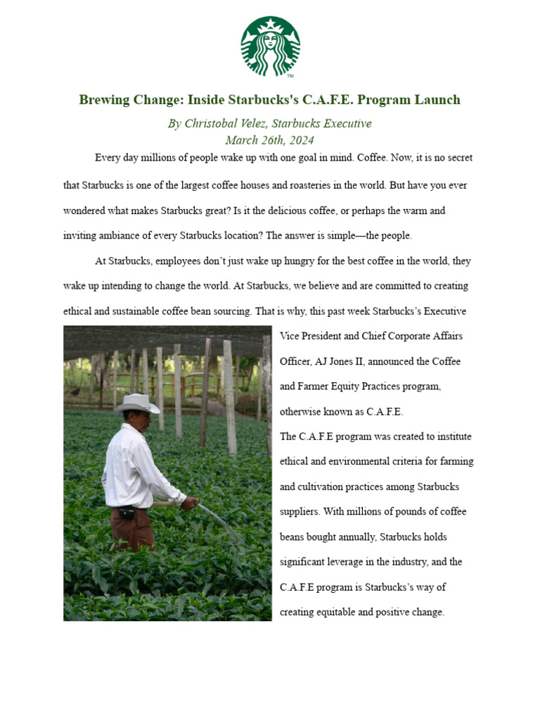 Starbucks C.A.F.E. Program Overview | PDF | Starbucks | Brand