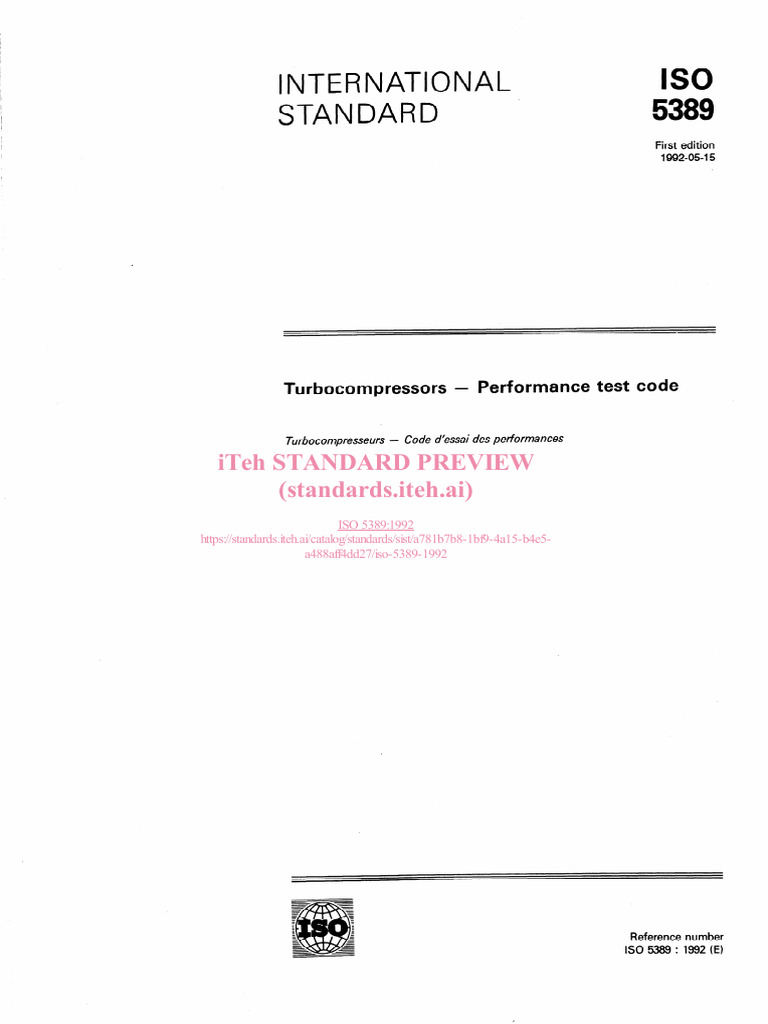 Iso 5389 1992 | PDF | Fluid Dynamics | Gases