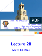MATH F342 (Differential Geometry) Dr. Sangita Yadav Department of Mathematics BITS Pilani, Pilani Campus, Rajasthan