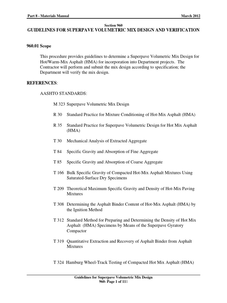 Superpave Volumetric Mix Design Guide | PDF | Materials | Building ...