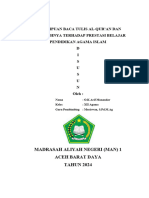 MAKALAH KEMAMPUAN BACA TULIS ALQUR'AN DAN PENGARUHNYA TERHADAP PRESTASI BELAJAR PENDIDIKAN AGAMA ISLAM