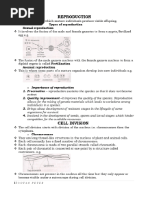 Reproduction in Plants and Animals Notes - Form 3 - Biology