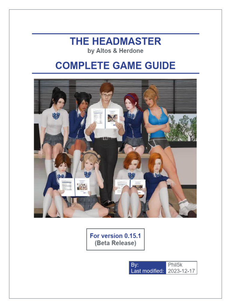 The Headmaster Game Guide: Chapter 1 | PDF | Disciplines | Teachers