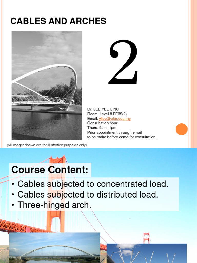 Cables and Arches: Structural Analysis | PDF | Bending | Truss