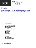 Unit II - Java Script, DOM JQuery