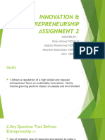Innovation & Entrepreneurship Assignment 2