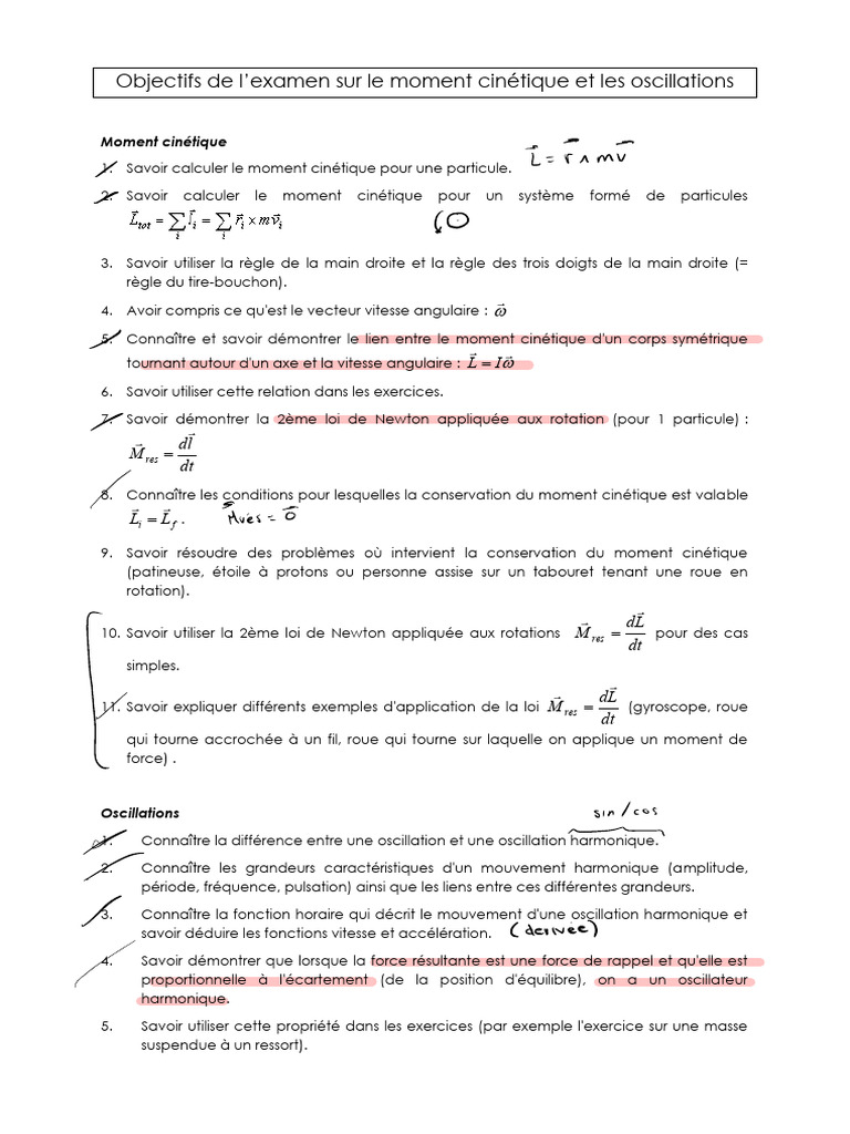 Moment cinétique et oscillations expliqués PDF Moment d'une force — free download