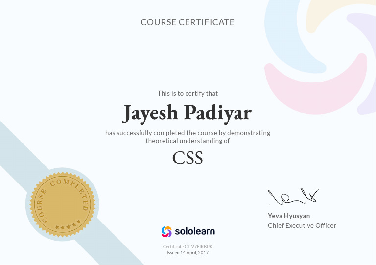 SoloLearn CSS Certificate | PDF