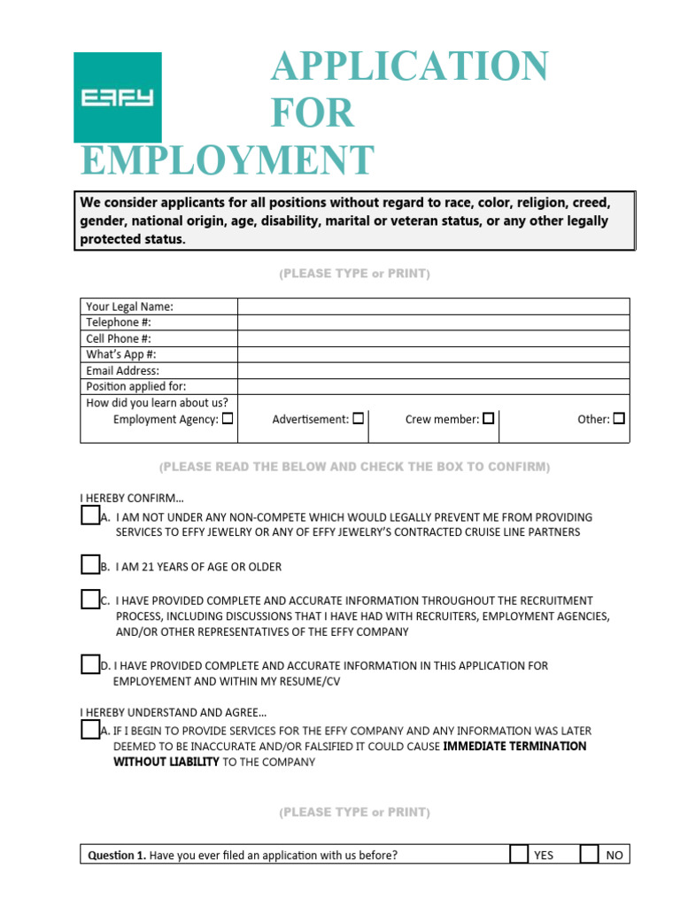 2. Application for Employment | PDF | Employment