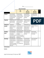 Interview and Interrogation Mock Interview Rubric