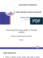 Protokol Ve Sosyal Davraniş Kurallari - Üni̇te 3