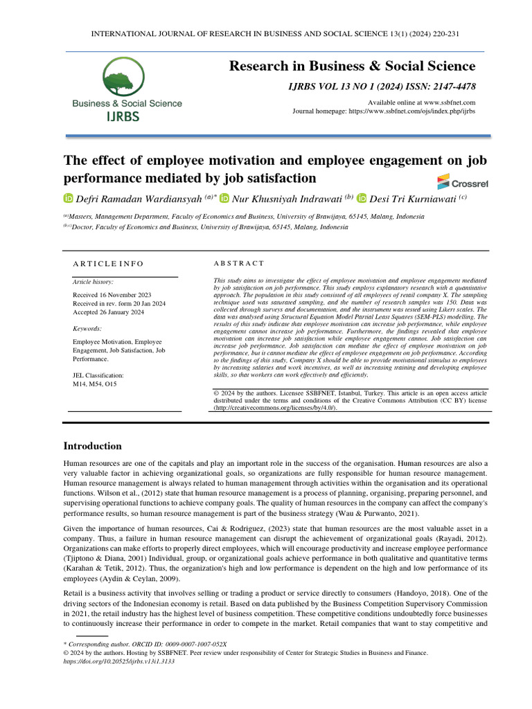 Employee Motivation's Impact on Job Performance | PDF | Job ...