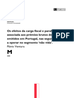 Os Efeitos Da Carga Fiscal e Parafiscal Associada Aos Prémios Brutos de Seguro Emitidos em Portugal, Nas Seguradoras A Operar No Segmento Não Vida'