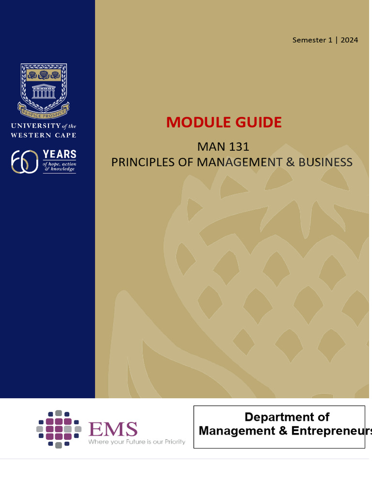 MAN 131: Principles of Management Guide | PDF | Corporate Social ...