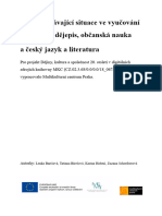 Analyza Stavajici Situace Ve Vyucovani Predmetu - Dejepis Obcanska Nauka A Cesky Jazyk MKC Praha