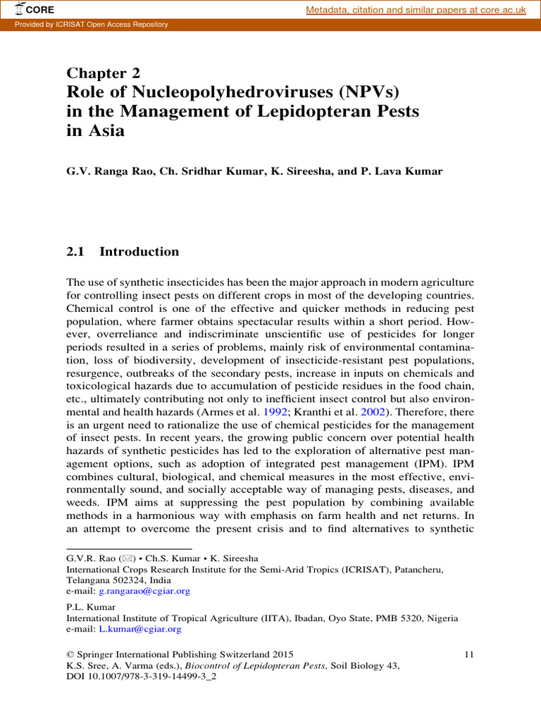 NPV and GV For Lepidopteran | PDF | Pesticide | Pest (Organism)