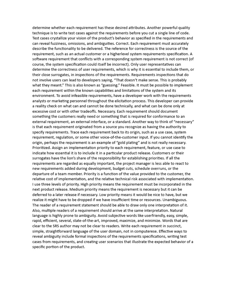 Essential Attributes of Software Requirements | PDF | Computing ...