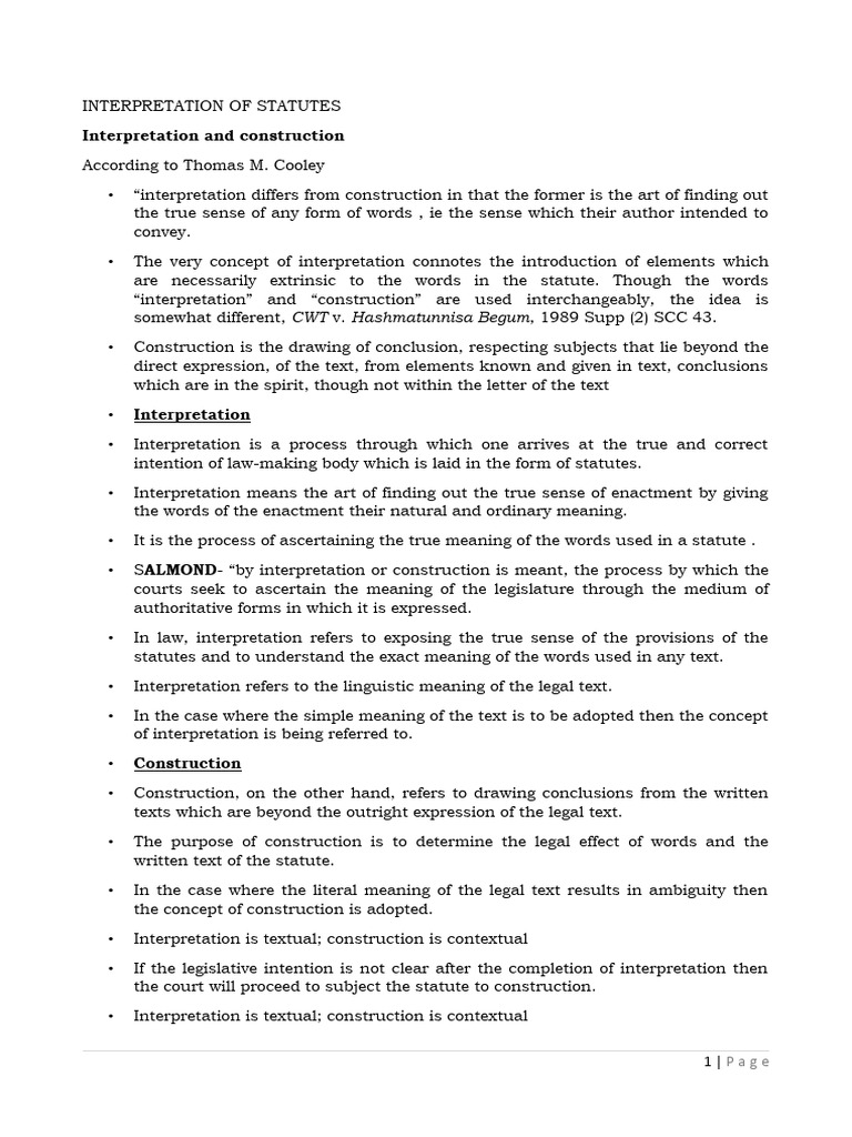 Statutory Interpretation Explained | PDF | Statutory Interpretation ...