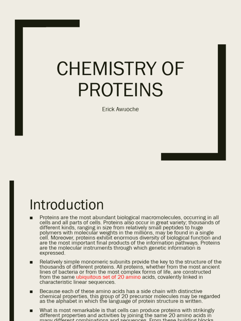 Chemistry and Functions of Proteins | PDF | Amino Acid | Ph
